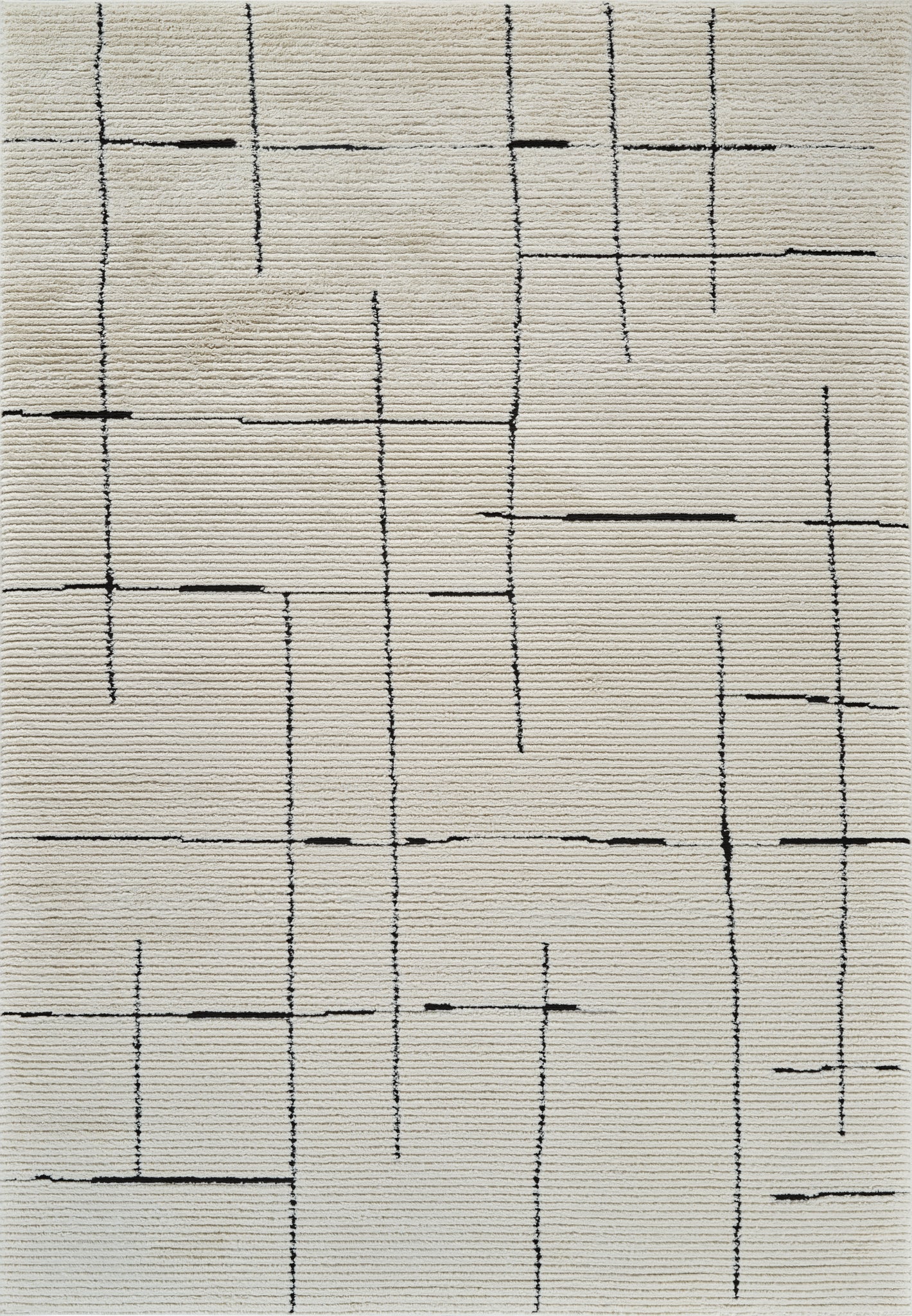 Domus Abstract Modern Cream Black Rug