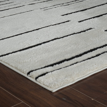 Domus Abstract Modern Cream Black Rug