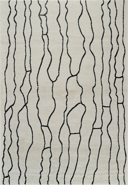 Domus Abstract Modern Cream Black Rug