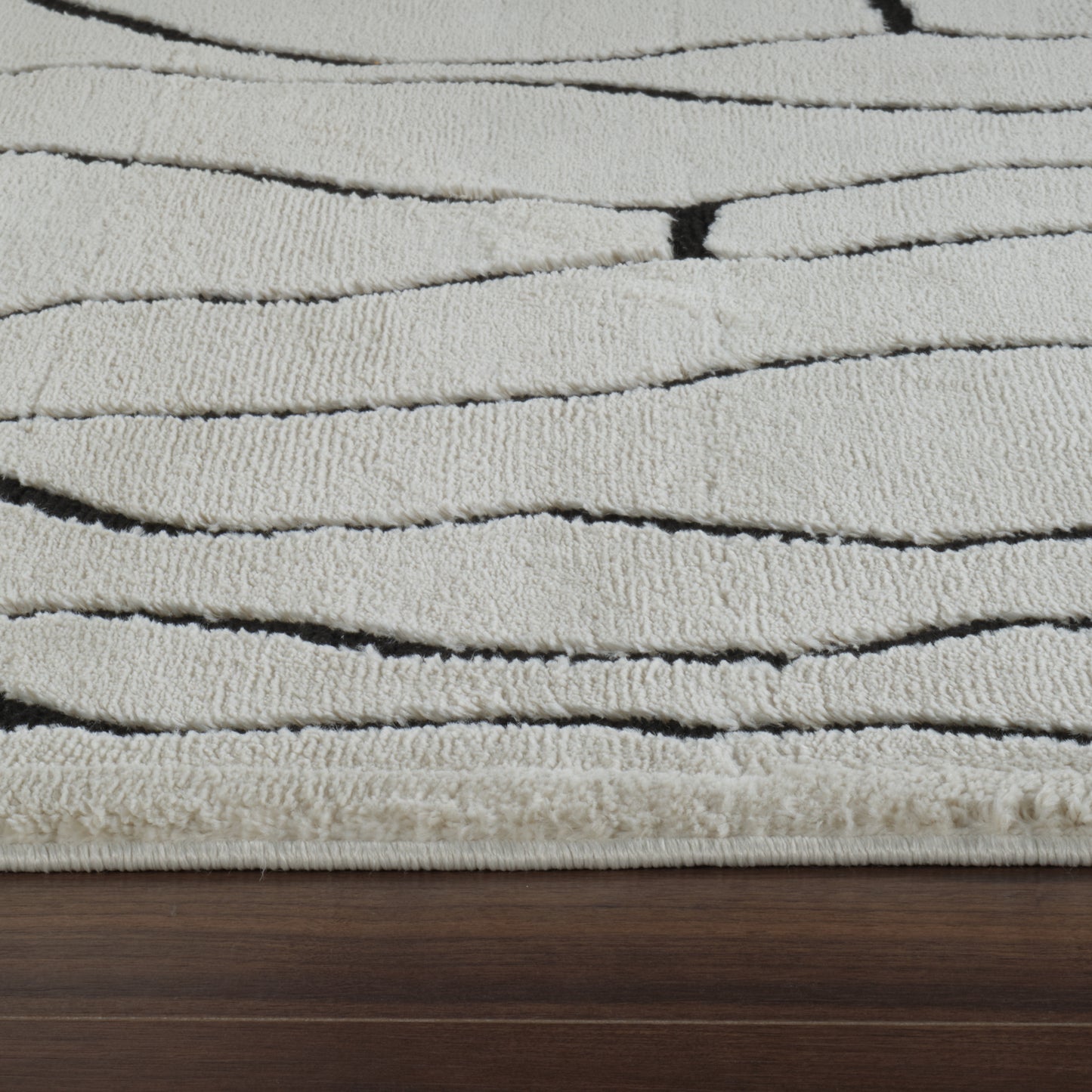 Domus Abstract Modern Cream Black Rug