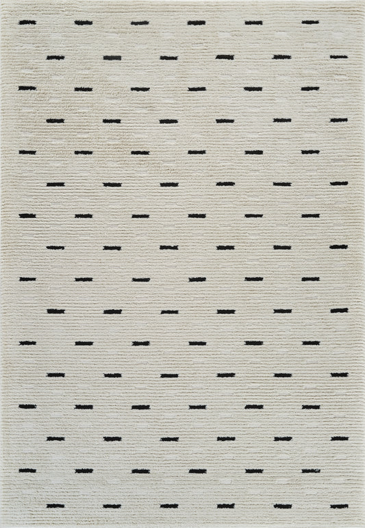 Domus Abstract Modern Cream Black Rug