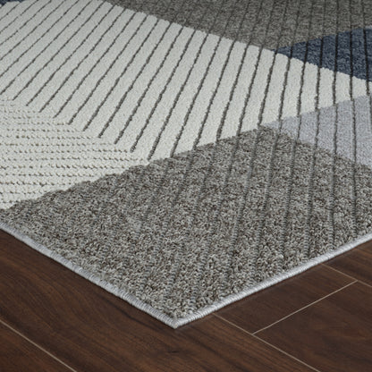 Hogar Abstract Geometric Grey Rug