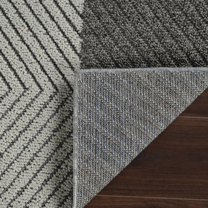 Hogar Abstract Geometric Grey Rug