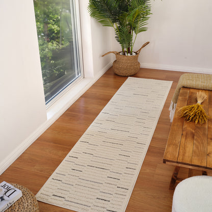 Tapis crème géométrique moderne Nimbus