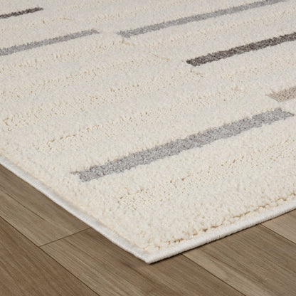 Tapis crème géométrique moderne Nimbus