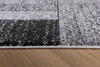 Tapis gris contemporain géométrique Nova