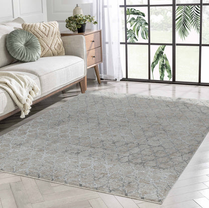 Tapis beige bohème marocain Melo