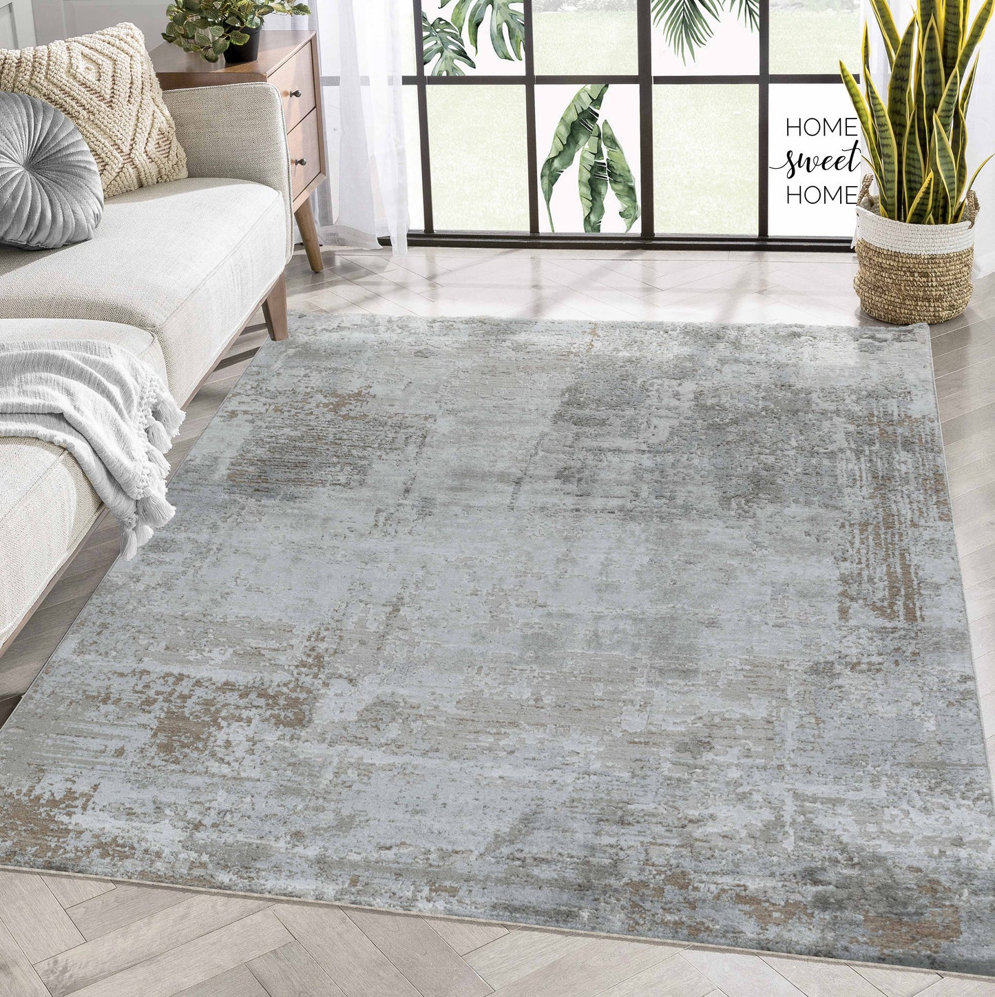 Tapis moderne beige tempête Melo