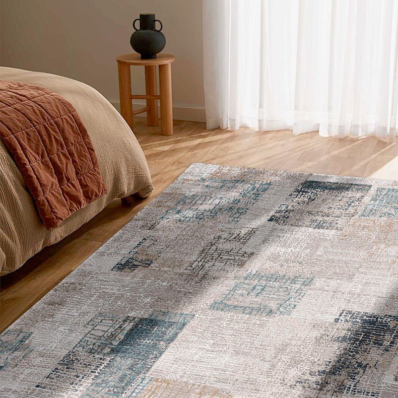 Cascade Geometric Contemporary Blue Rug