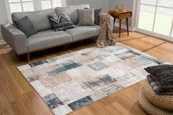 Cascade Geometric Contemporary Blue Rug