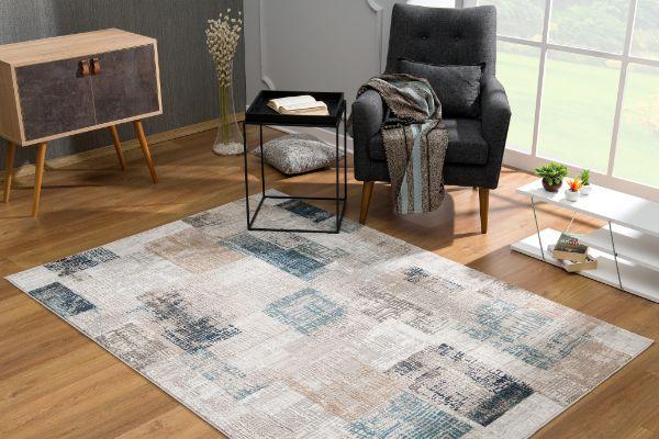 Cascade Geometric Contemporary Blue Rug