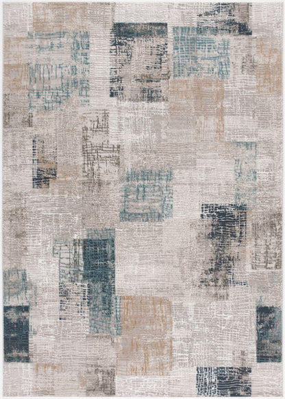 Cascade Geometric Contemporary Blue Rug