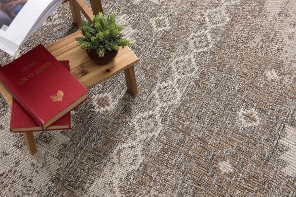 Vista Collection Modern Ikat Area Rug and Runner, Beige